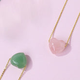 Natural Rose Quartz energy stone clavicle chain -20230510PNK